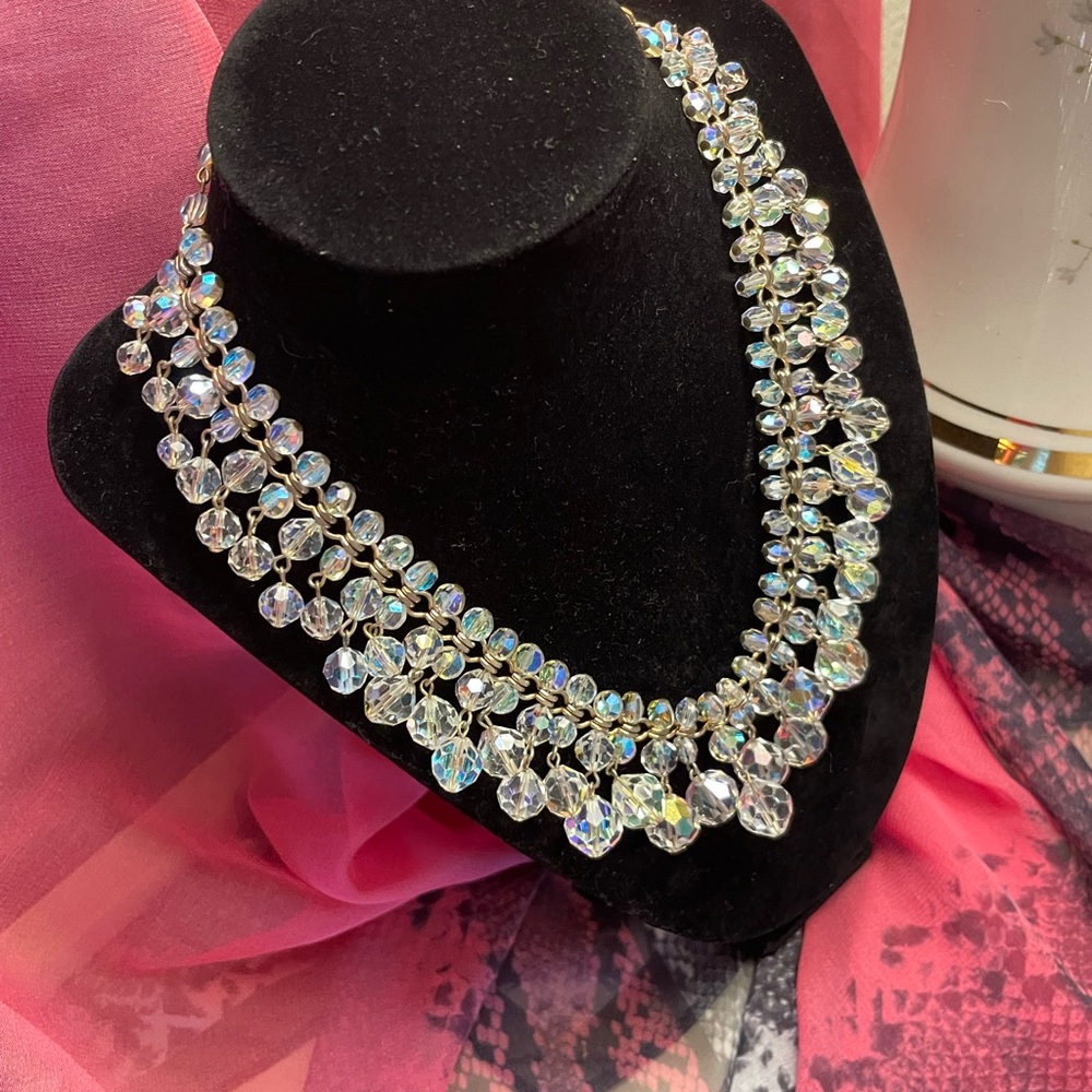 Vintage Aurora borealis 16” Necklace over a one hundred yrs old!